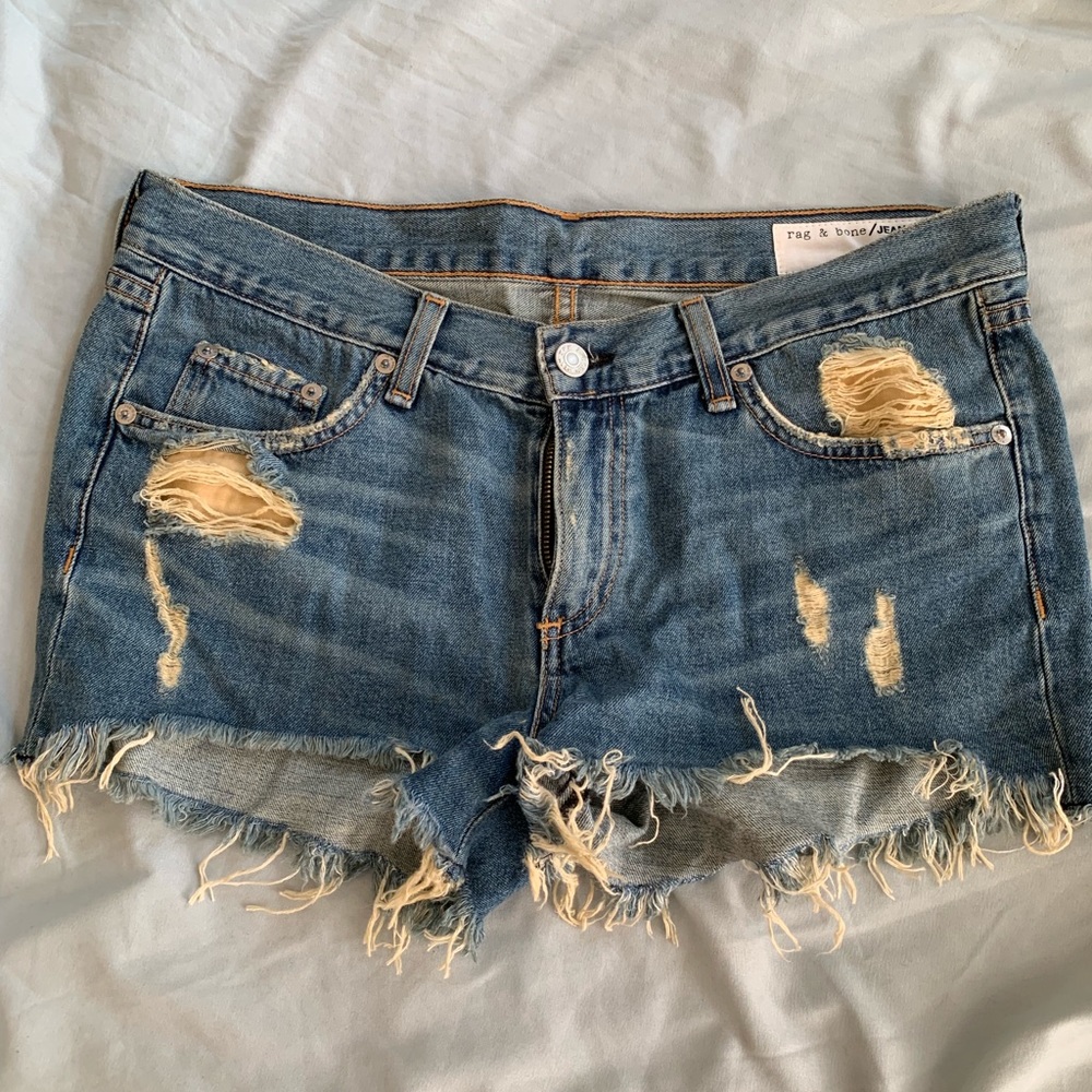 Destroyed jean shorts